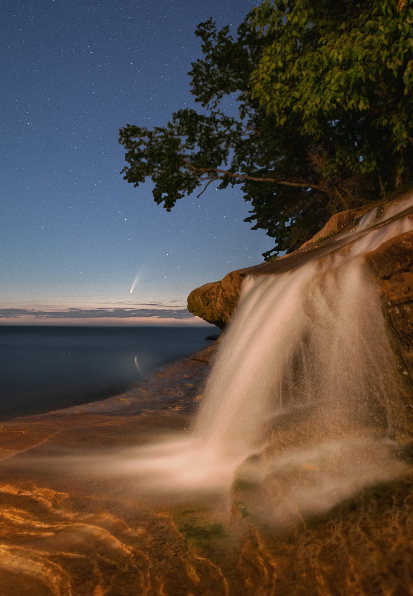 Comet Nowise and Elliot Falls